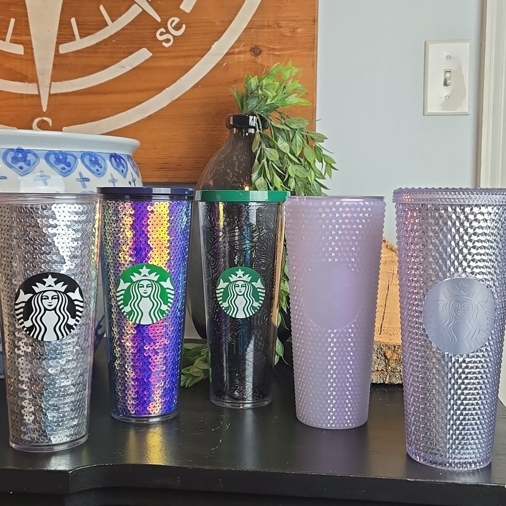 Starbucks Tumblers-Assorted Lot Of 5 Colorful Venti-24 Oz